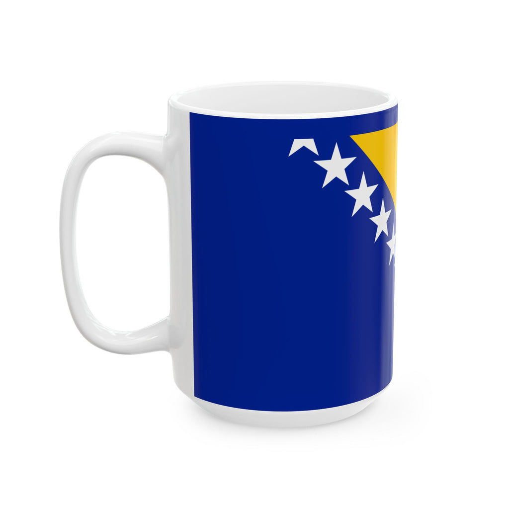 Bosnia and Herzegovina Flag Ceramic Mug — 11oz & 15oz Patriotic Coffee Cup